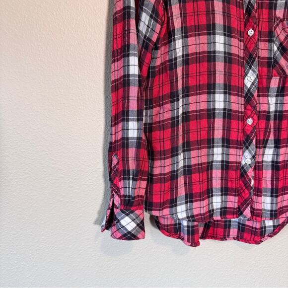 Rails Red White Plaid Button Down Shirt Womens M Casual Fall Blouse Long Sleeve - Picture 3 of 10